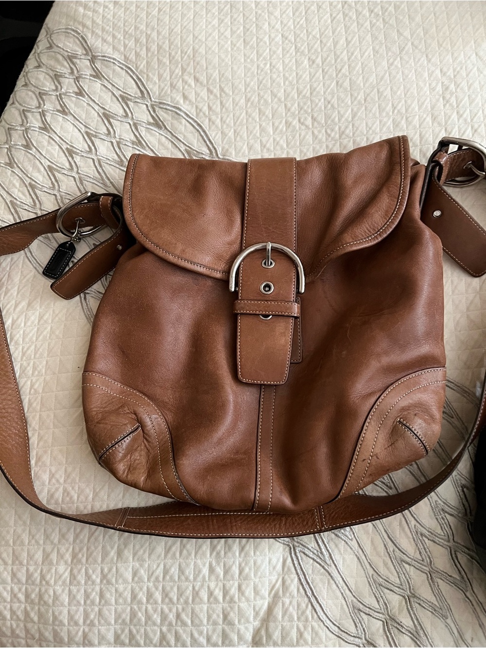 COACH shoulder bag Soho 9480 grab tan leather brown
